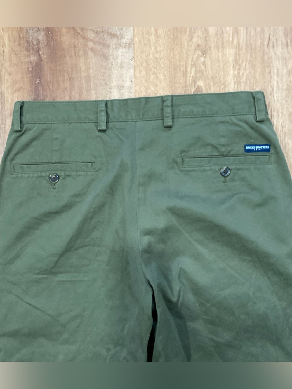 Brooks Brothers Clark Chino Pants Mens 33x32 Cotton Stretch Olive Green Straight - Picture 11 of 12